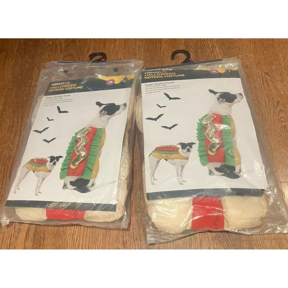 Dog Medium Halloween‎ Hot Dog Costume ls Bundle of 2 New In Package
